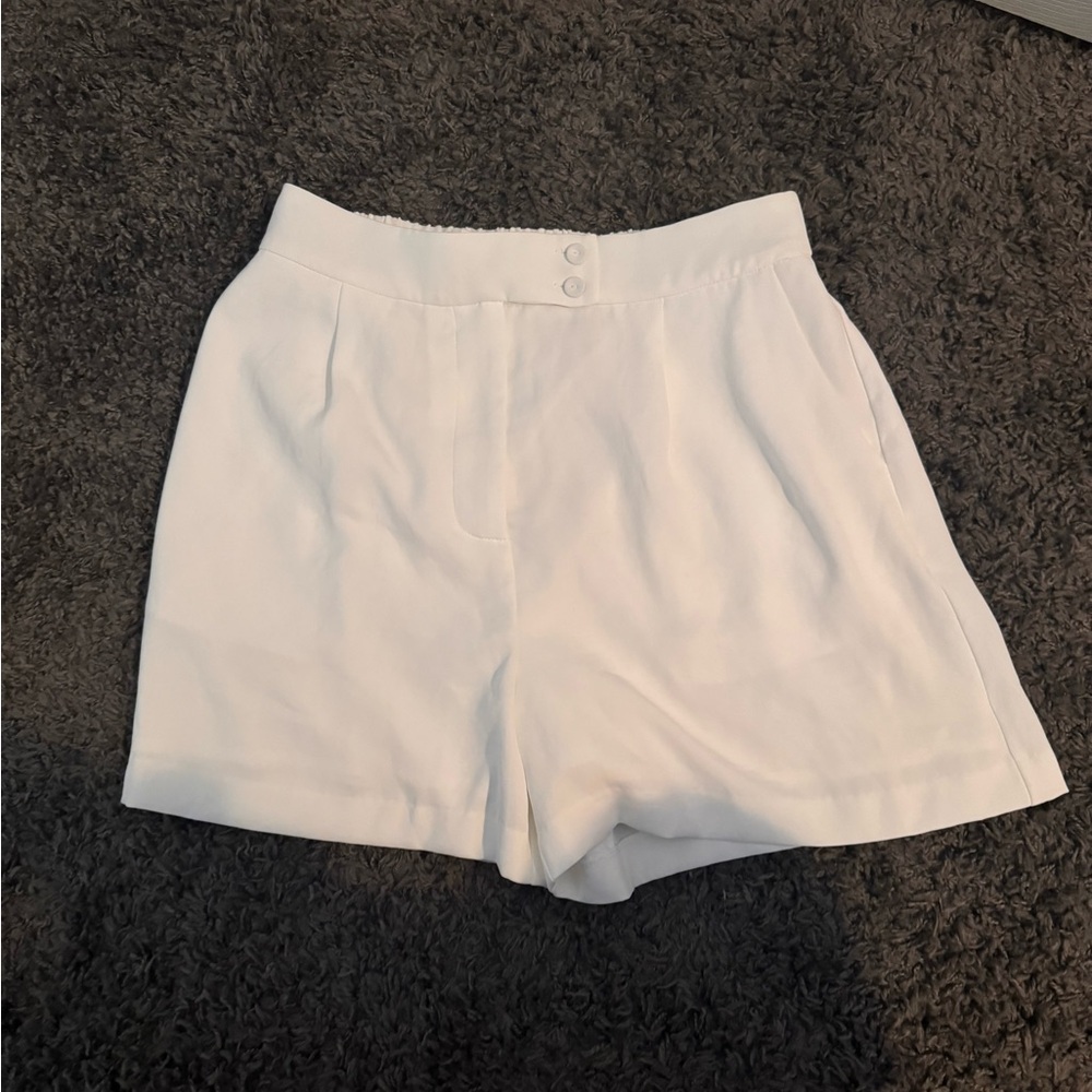 Skies Are Blue High Waist White Shorts